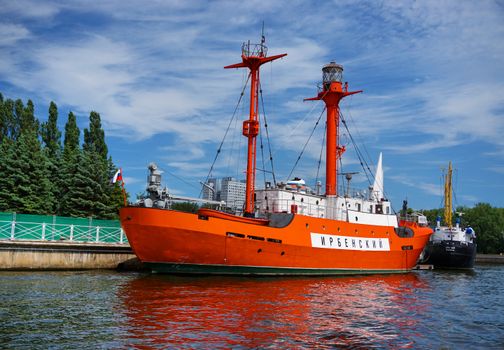 Photo of a Red and White Lightship