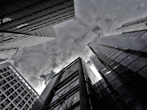 Free Grayscale Photography of Buildings Stock Photo