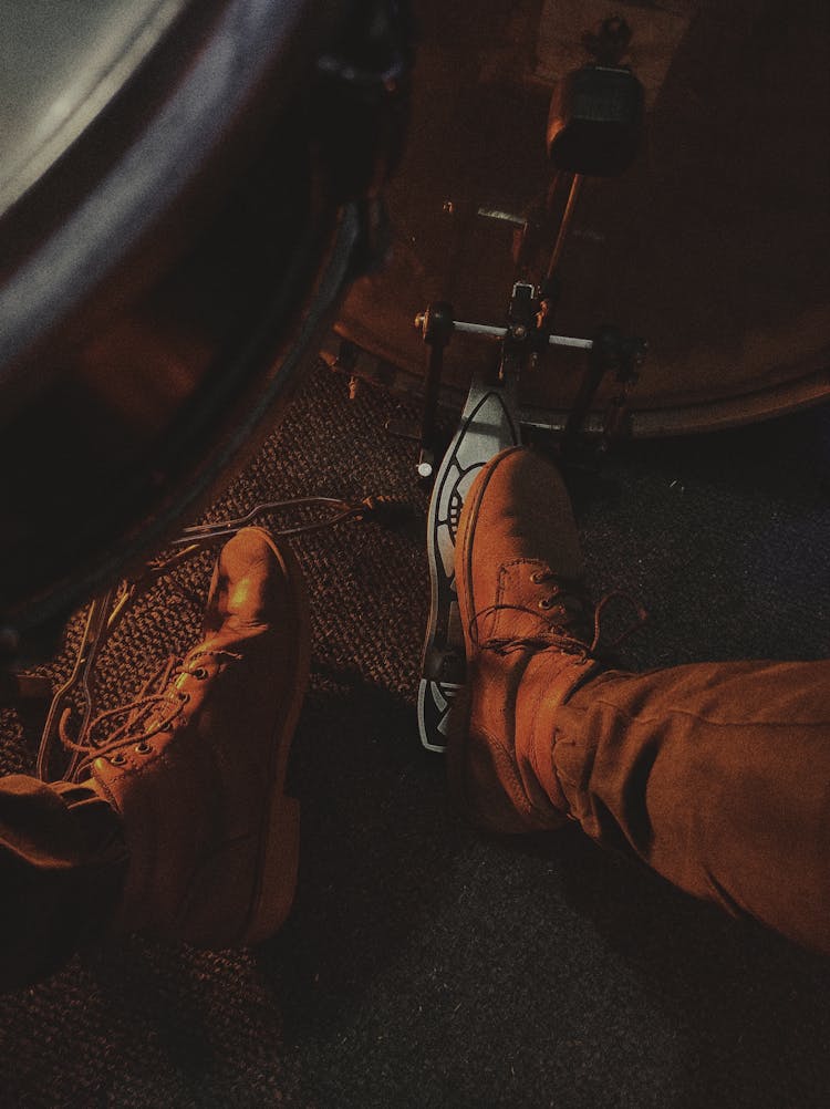 Photo Of A Person's Foot On A Bass Pedal