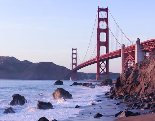 Ilmainen kuvapankkikuva tunnisteilla Golden gate -silta, mäet, merimaisema