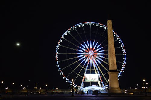 Free Photo of London Eye, London Near Brown Concrete Monument during Night Time Stock Photo