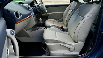 Beige leather seat cover material