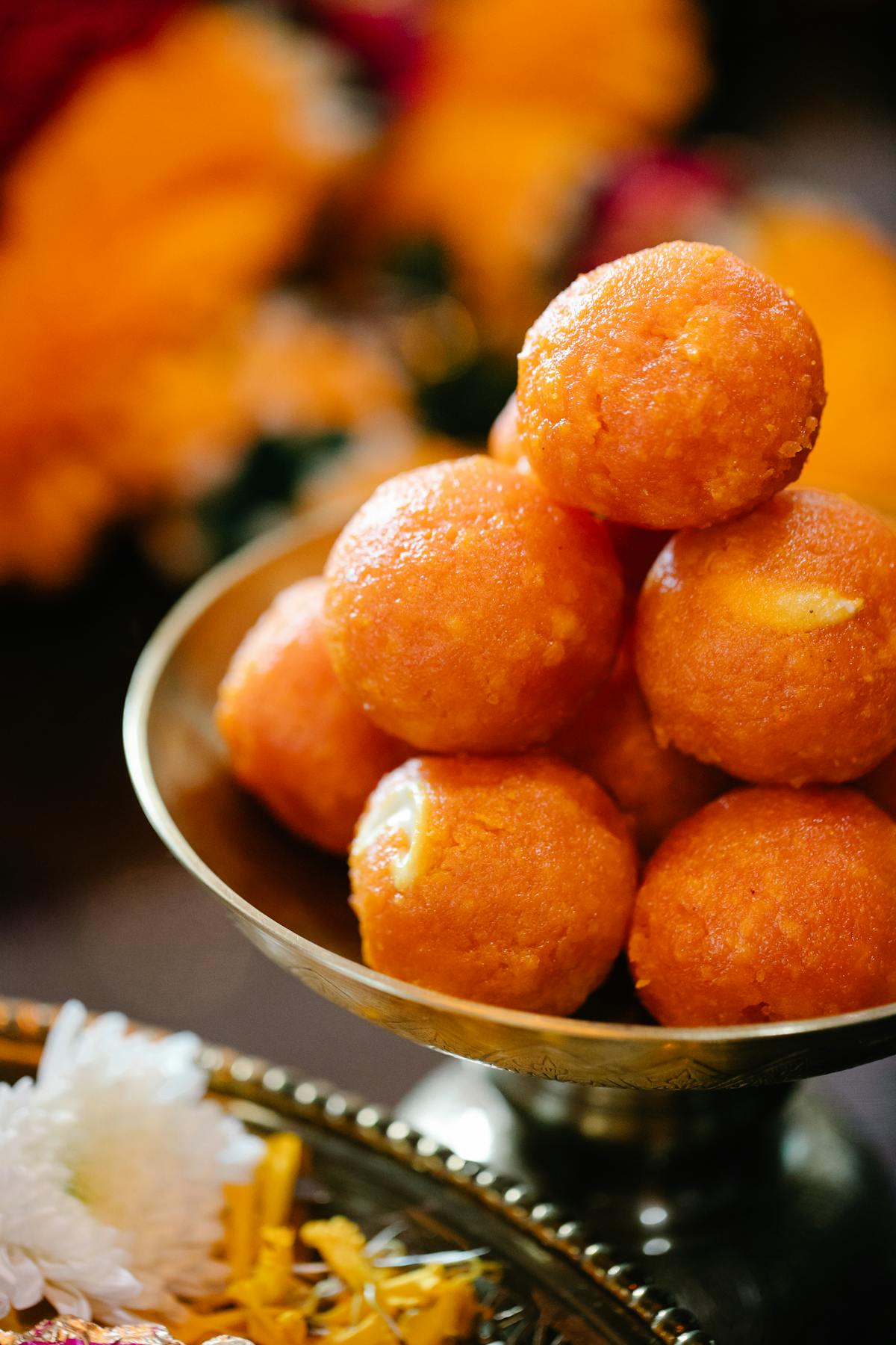 Motichoor laddoo close-up