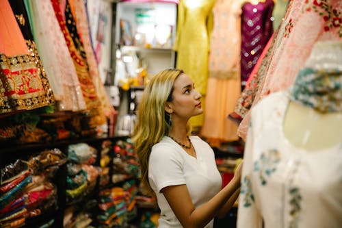 A Woman Looking a Dress