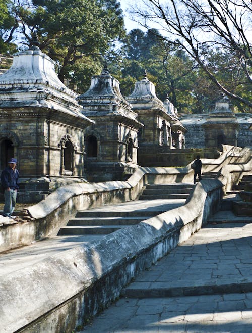 People Walking on Pashupatinath Temple Grounds