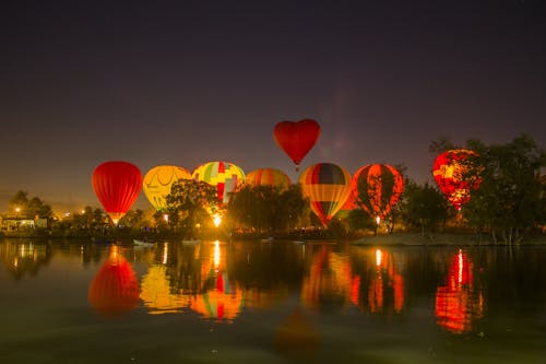 Základová fotografie zdarma na téma balóny, čisté nebe, noc