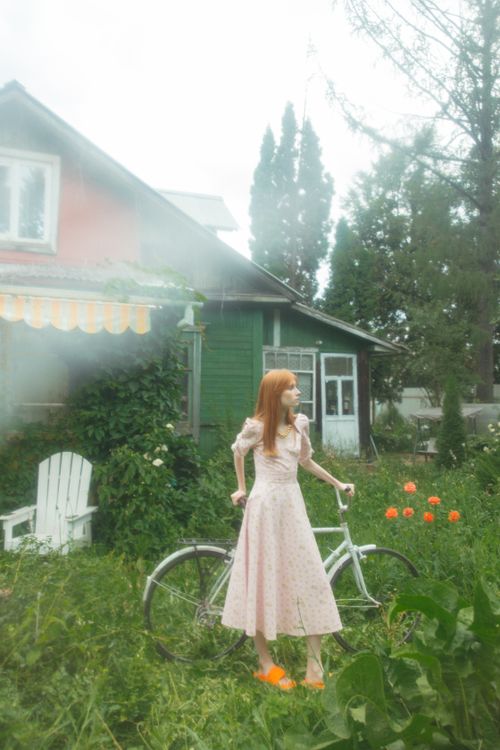 Woman in Pink Dress Standing on the Green Grass · Free Stock Photo