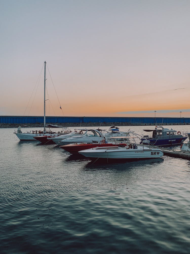 Speedboats On Dock