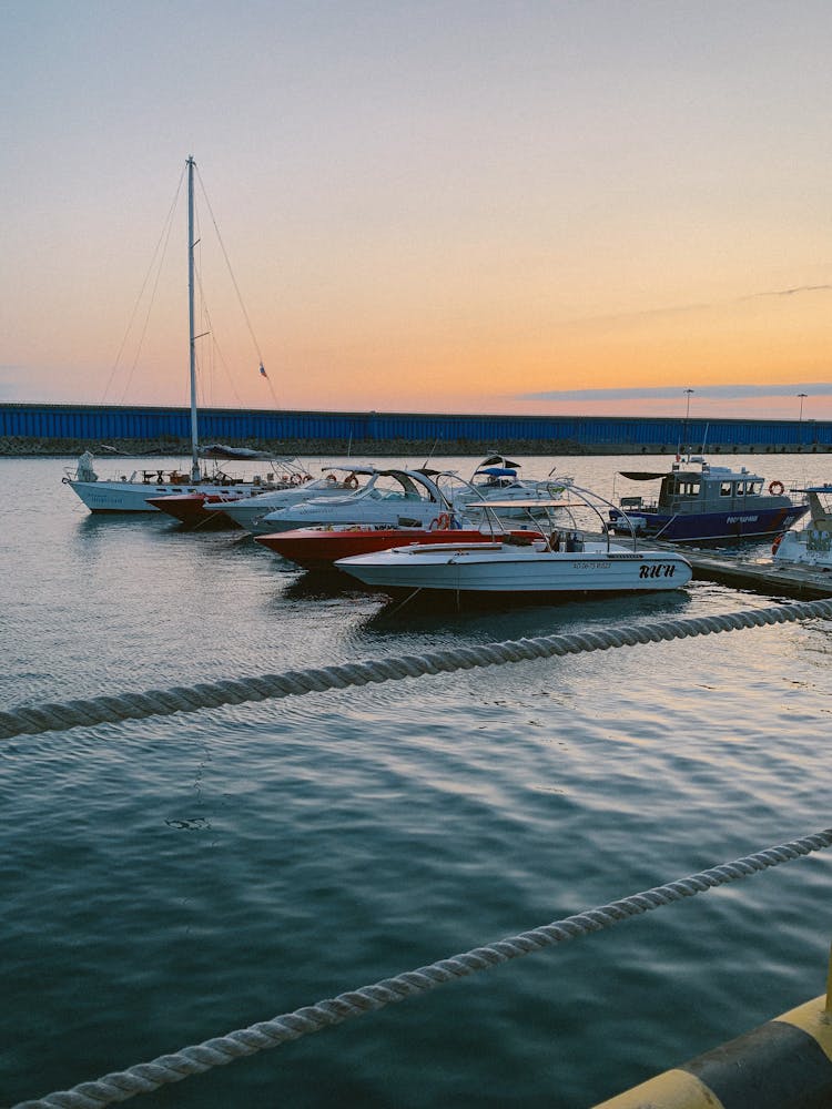 Speedboats On Dock