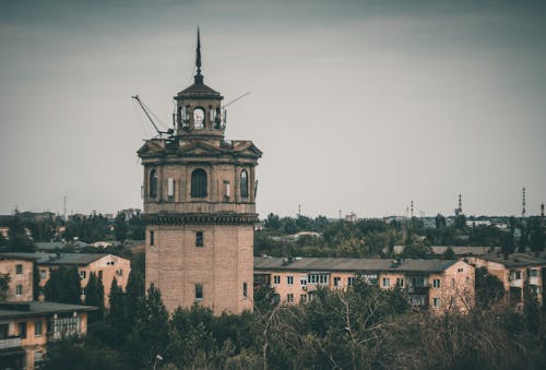 Free Old City Tower and Buildings Roofs Stock Photo