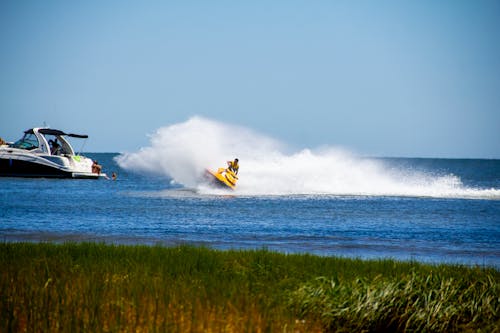 Man Riding a Jet Ski