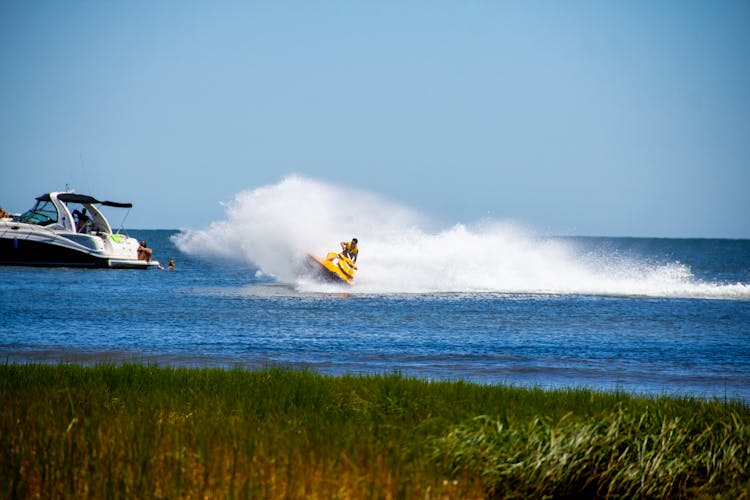 Man Riding A Jet Ski