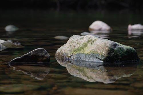 Photograph of Rocks on Calm Water