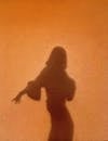 Shadow of a Woman on an Orange Background