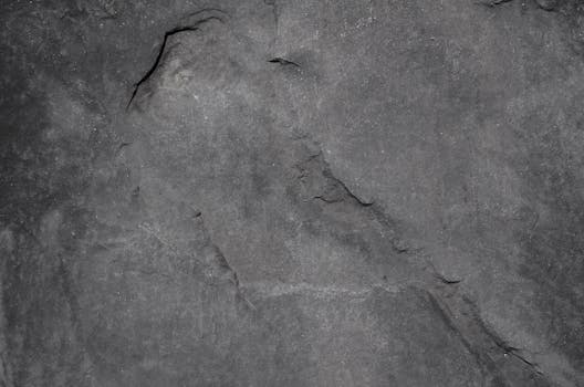 特写镜头展现了纹理丰富的灰色石头表面，突出了自然的图案与细节