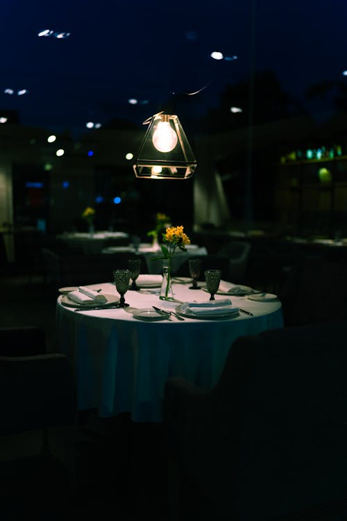 Free Table Setting for a Fine Dining Stock Photo
