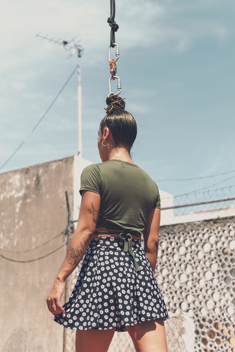 A Woman Acrobat Training Her Act