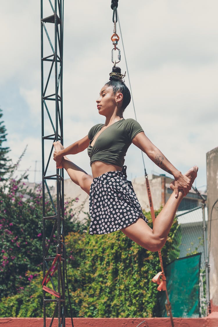 A Woman Doing Acrobatics