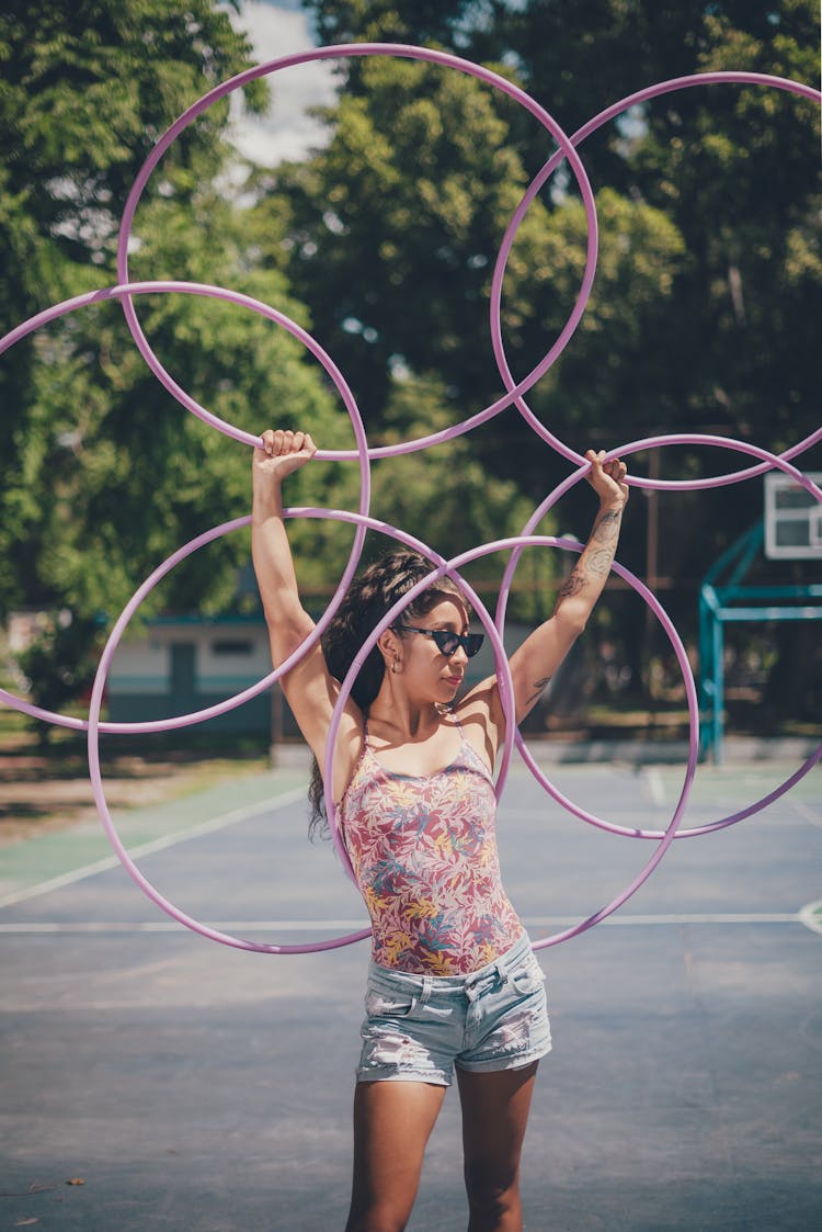 A Woman Training For A Circus Act