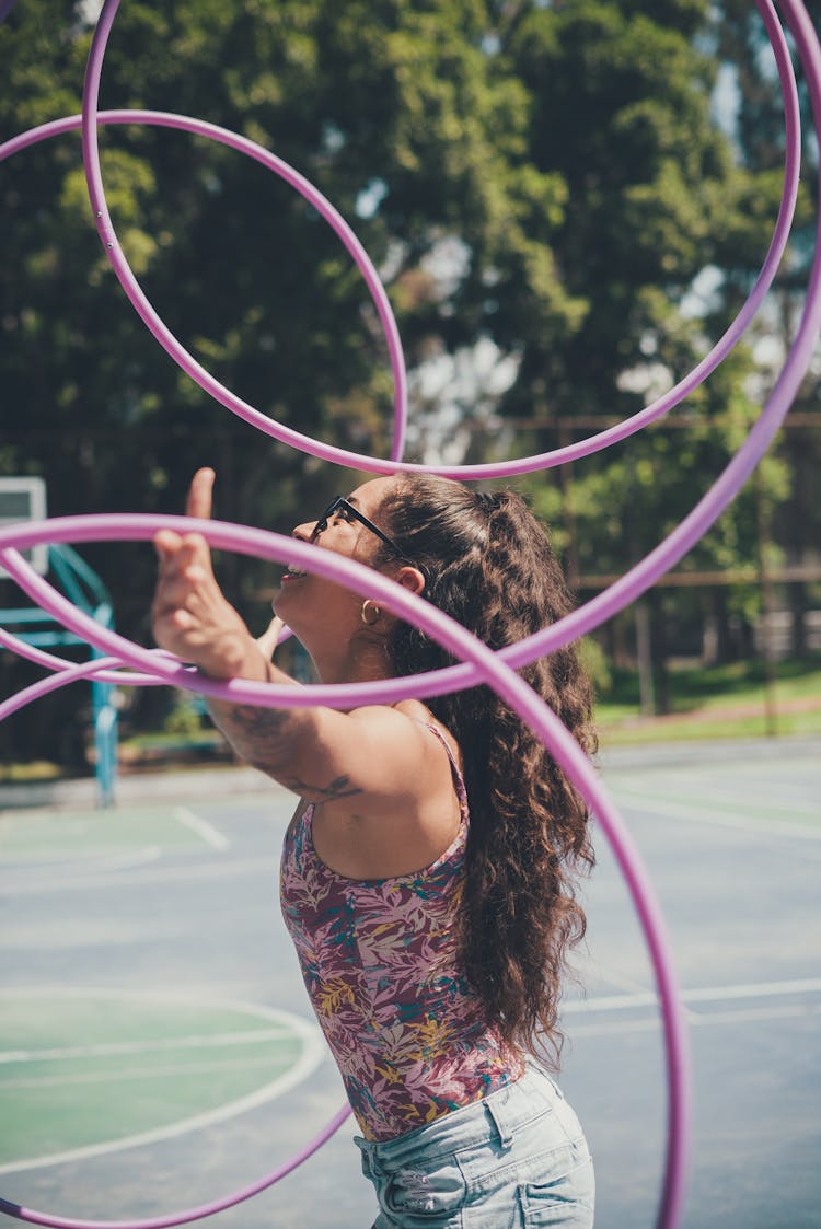 Girl Playing Hula Hoops