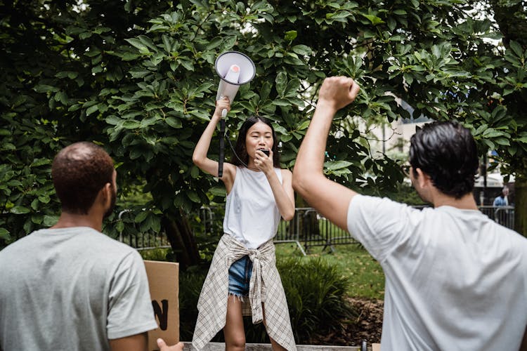 Woman Holding Megaphone 