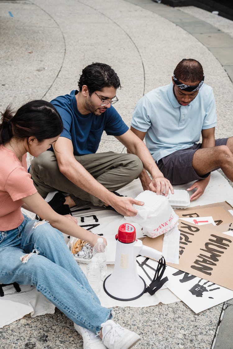 Protestors Taking A Break