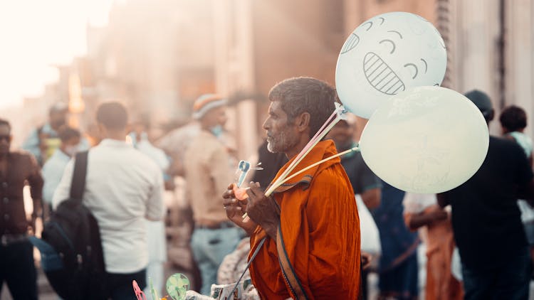 A Vendor Selling Balloons