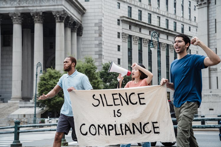 Protest With Banner