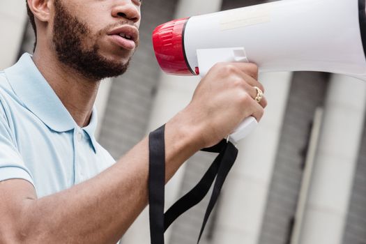 Man using a Megaphone