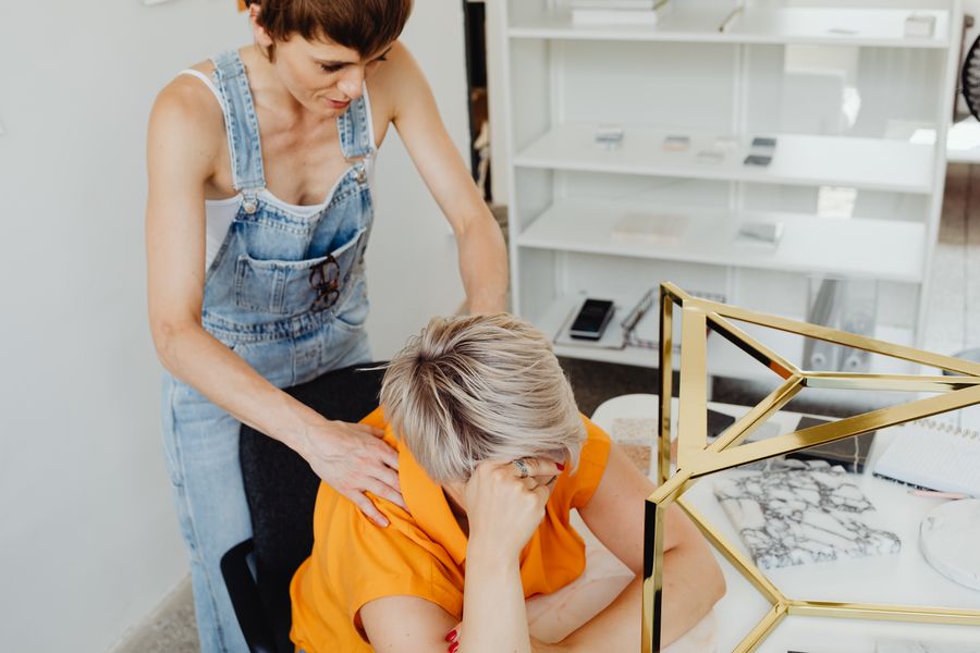 Professional seated workplace massage