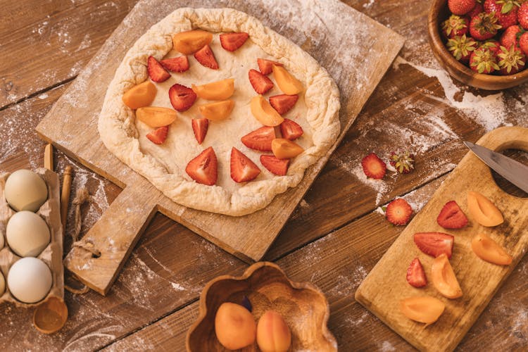 Dough With Strawberries And Apricots 