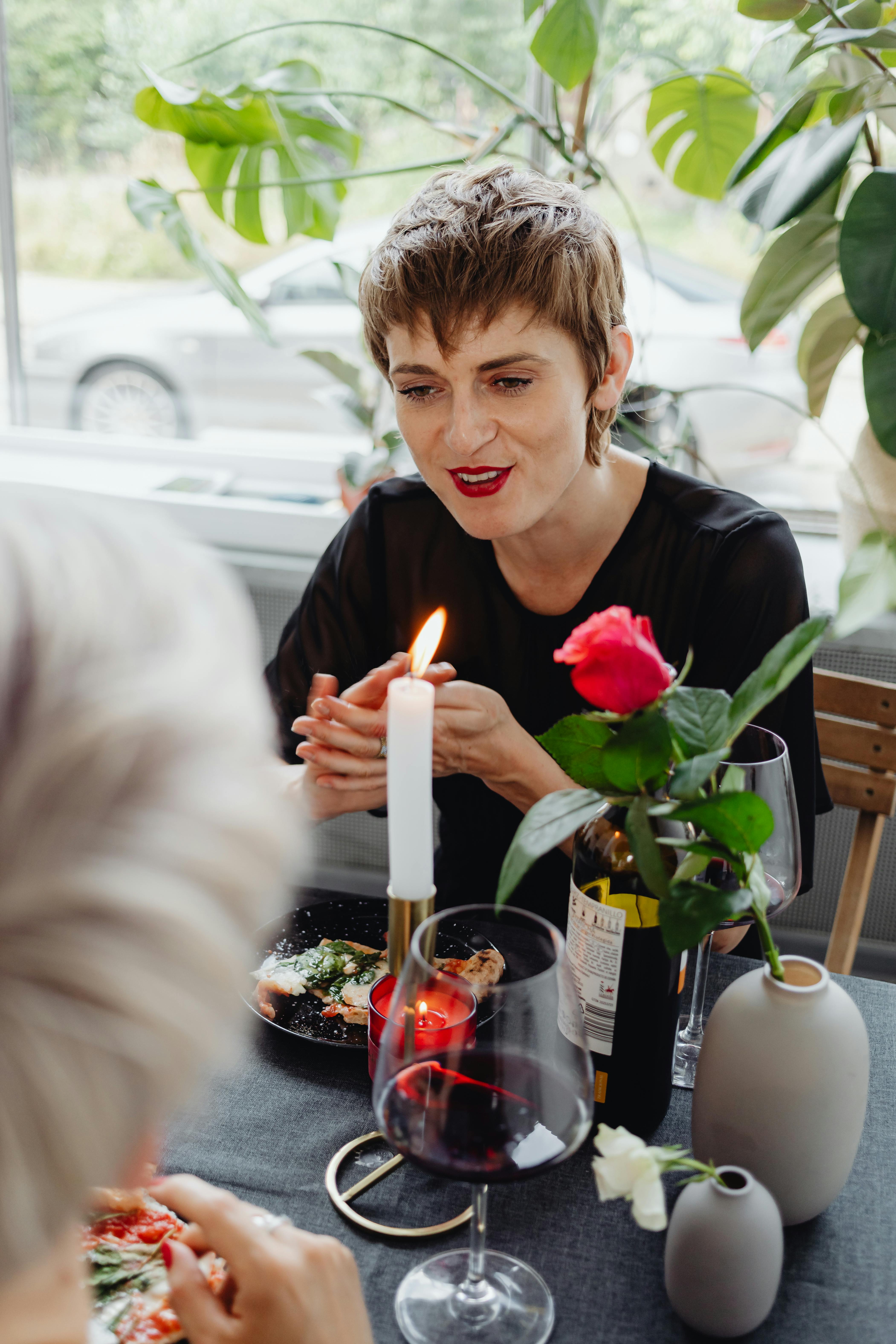 a couple in a date during valentines day