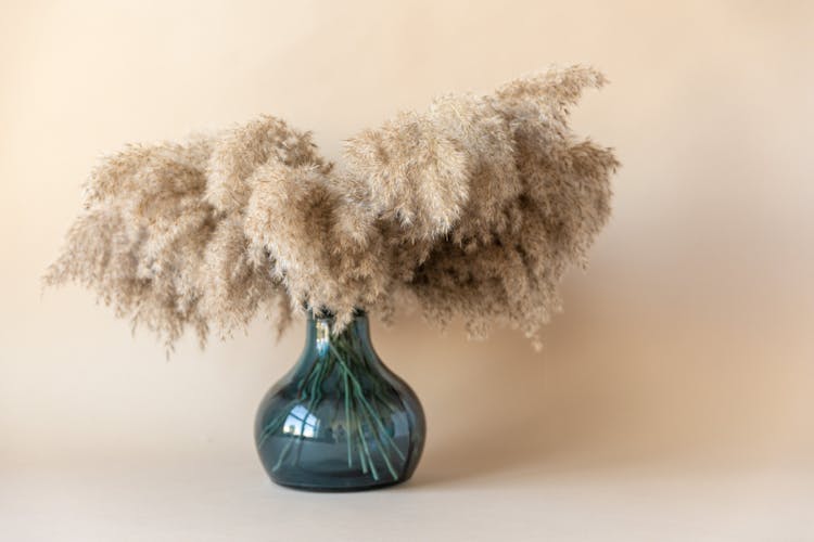 Brown Flowers In The Ceramic Vase