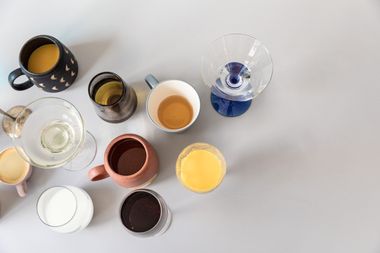 Assorted coffee cups and glasses seen from above — photo by RDNE Stock project on Pexels