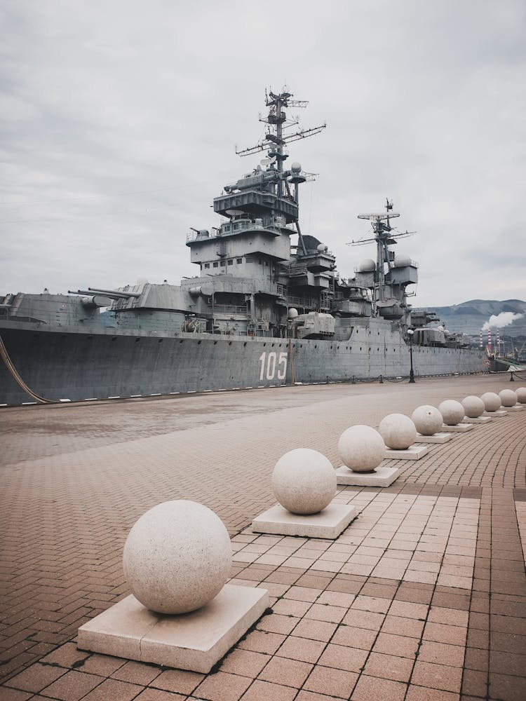 Gray Ship On Dock