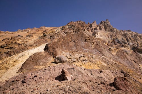 Brown Rocky Mountain Under the Blue Sky