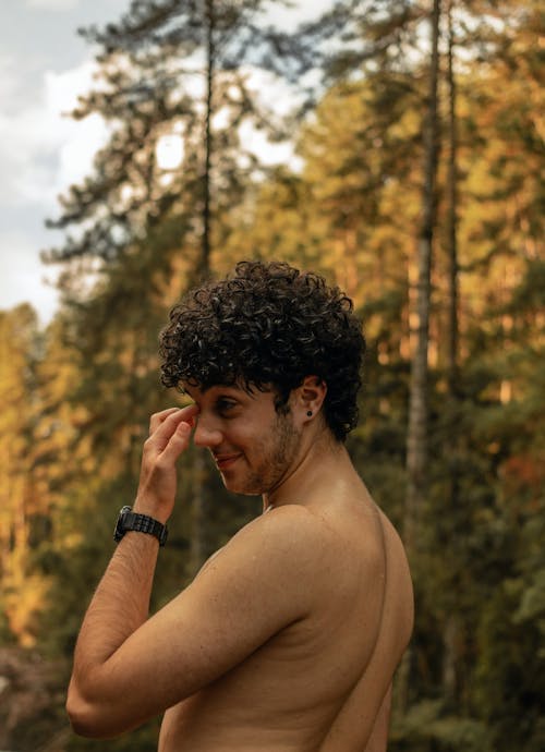 Free Topless Man Wearing Black Watch Stock Photo