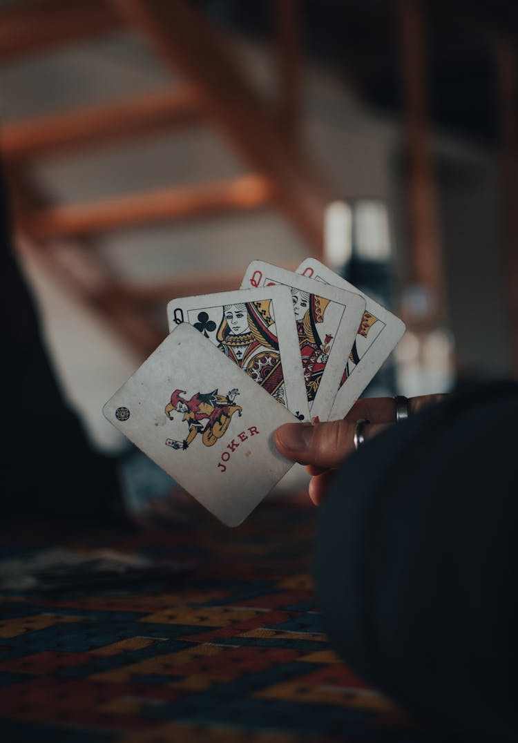 A Person Holding Playing Cards