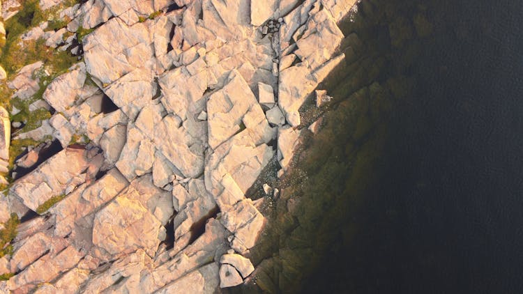 View From Above Of Granite Rocks Formation