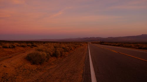 Road Towards Mountain during Sunset