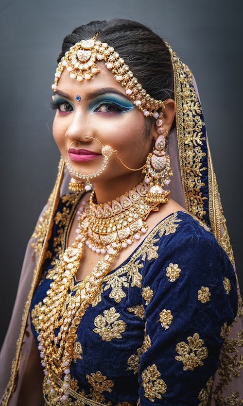 A Woman in Bridal Dress and Accessories