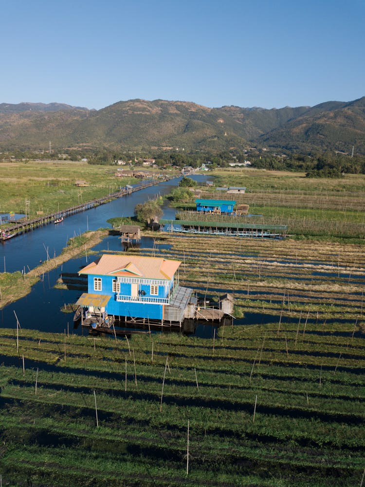 Floating Blue House