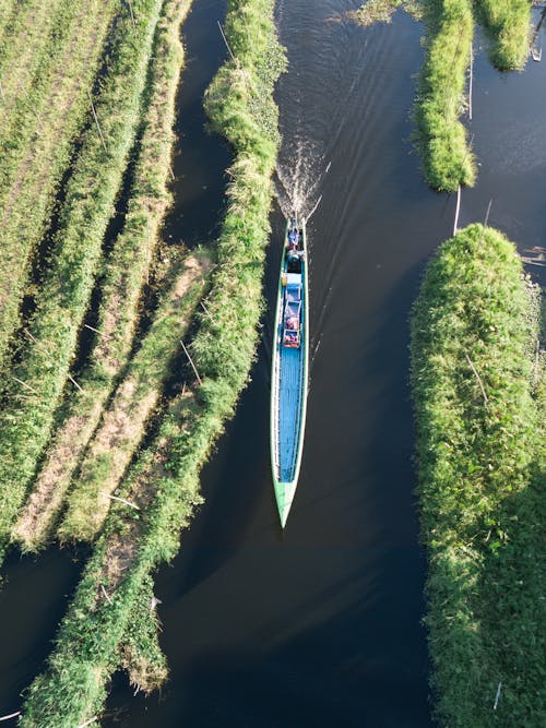 강, 드론으로 찍은 사진, 배의 무료 스톡 사진