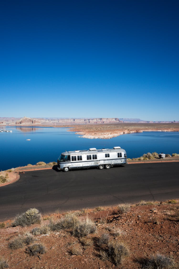 A Camper Bus On The Roadside