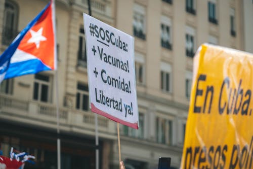 Banner on Demonstration in Cuba