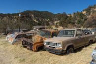 Abandoned Pick-up Trucks in a Junkyard