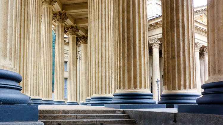 Ancient Greek Brown Stone Pillars