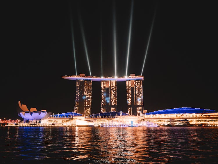 The Marina Bay In Singapore At Night