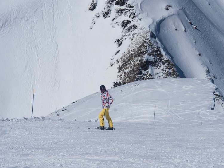 Woman Skiing In Snow 