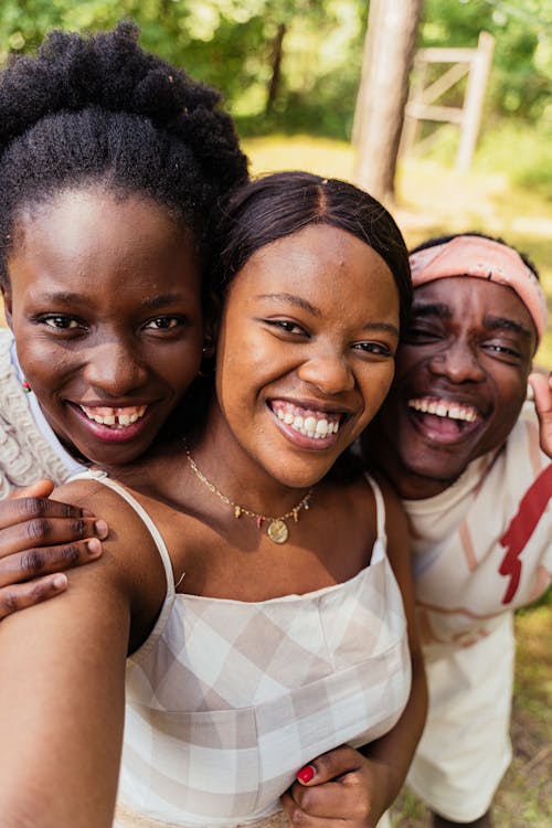 Portrait of Friends Posing for Selfie